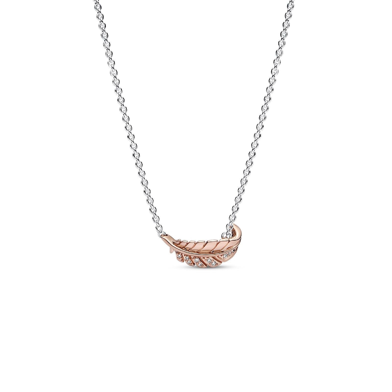 Collier bicolore Piuma Curva Fluttuante 382575C01-45-1
