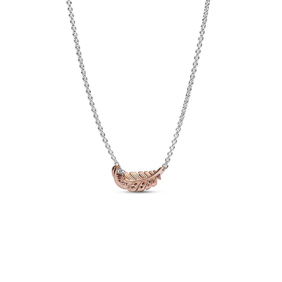 Collier bicolore Piuma Curva Fluttuante 382575C01-45-2