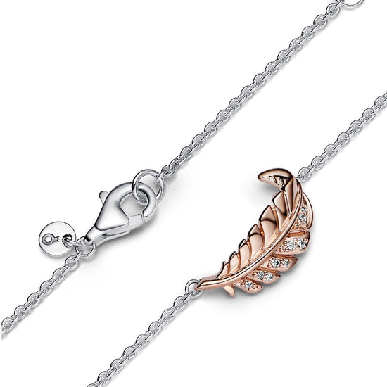 Collier bicolore Piuma Curva Fluttuante 382575C01-45-3