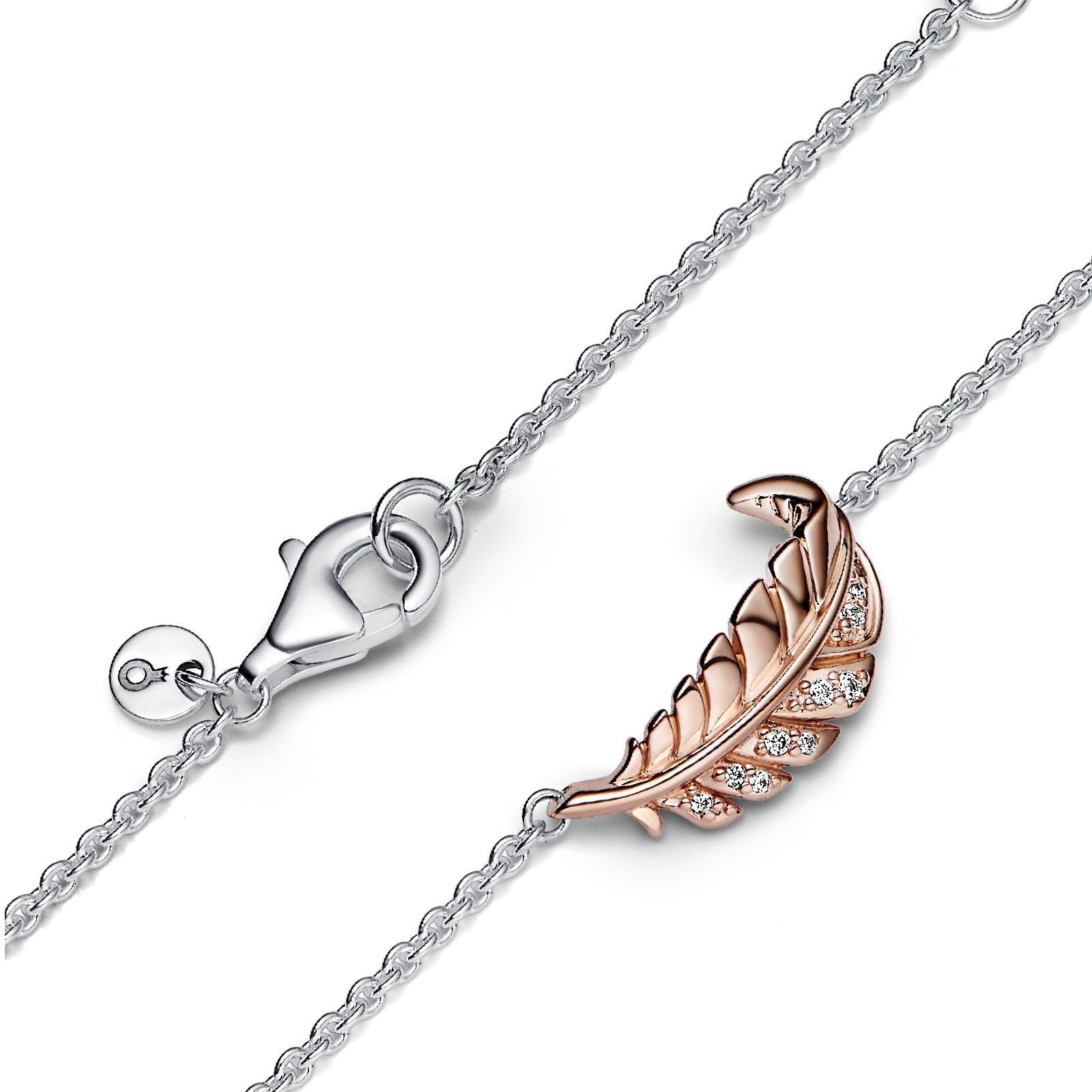 Collier bicolore Piuma Curva Fluttuante 382575C01-45-3