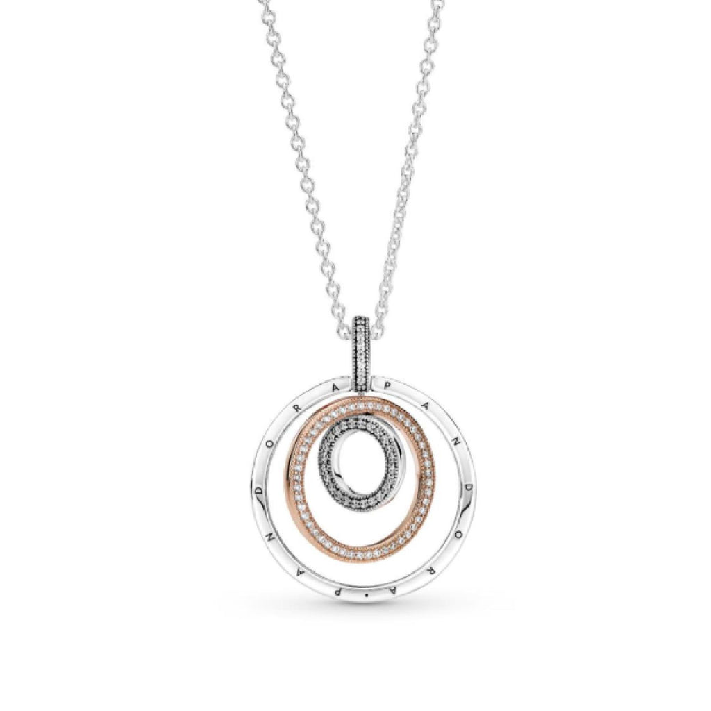 Collana e pendente Cerchi bicolore