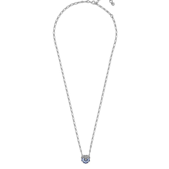 Collana Pendente Viola del Pensiero Blu Luminosa 390770C01-3