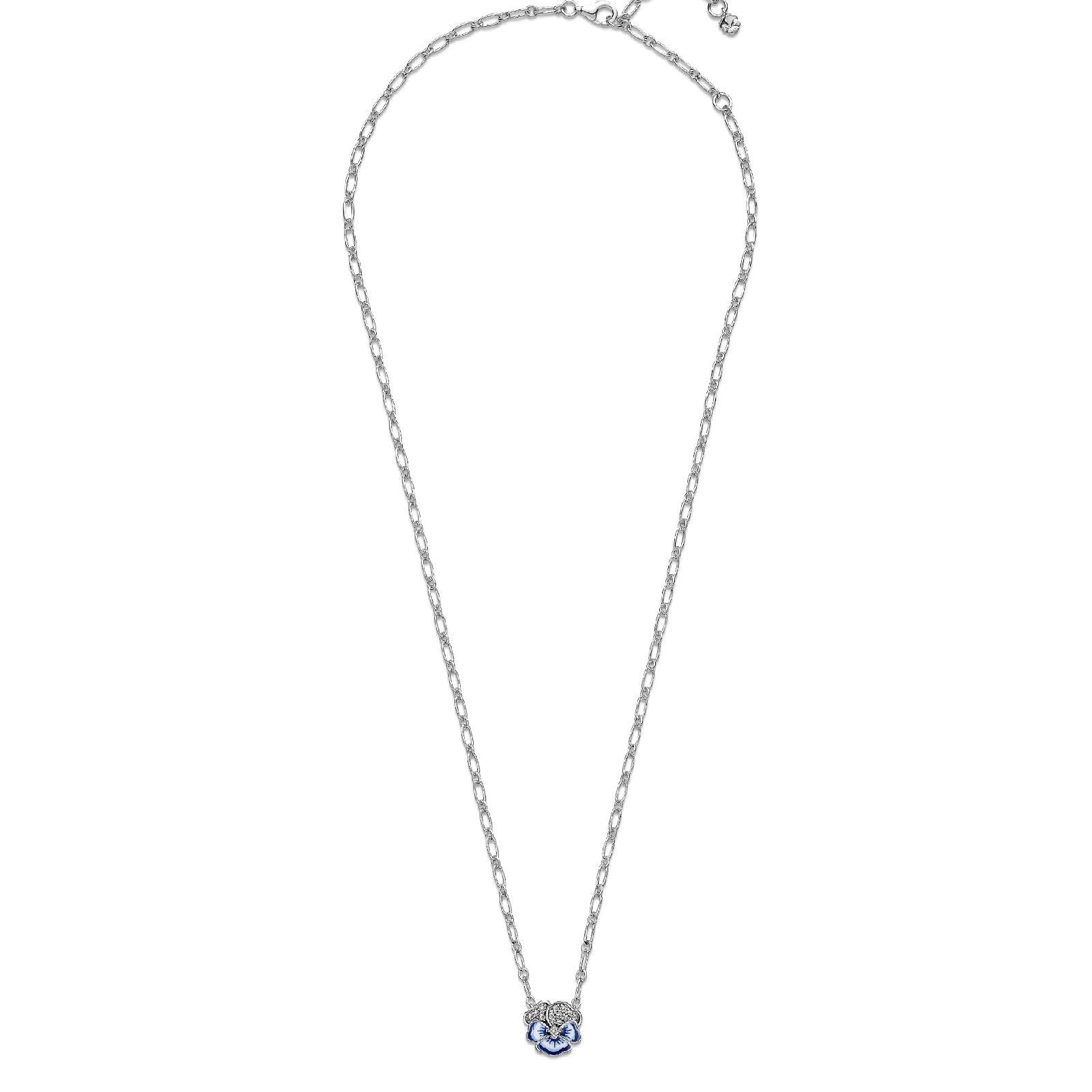 Collana Pendente Viola del Pensiero Blu Luminosa 390770C01-3