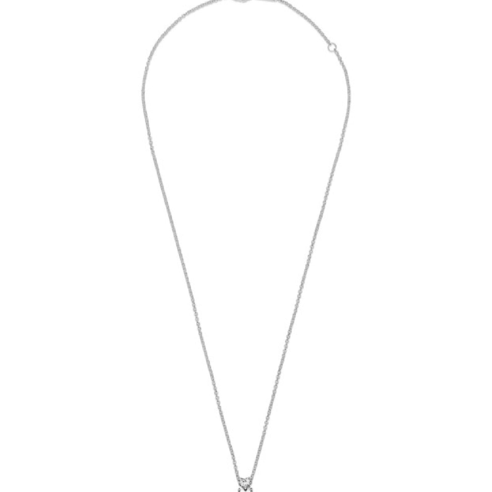 Collana Philip Jones Cuore Aurora Boreale: Argento Sterling 925 Con Cristallo Zirconia, Catena 43 Cm +5 Cm, Regalo