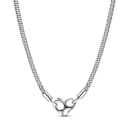 Collana Maglia Geometrica con Chiusura a Cuore 392451C00-45-3