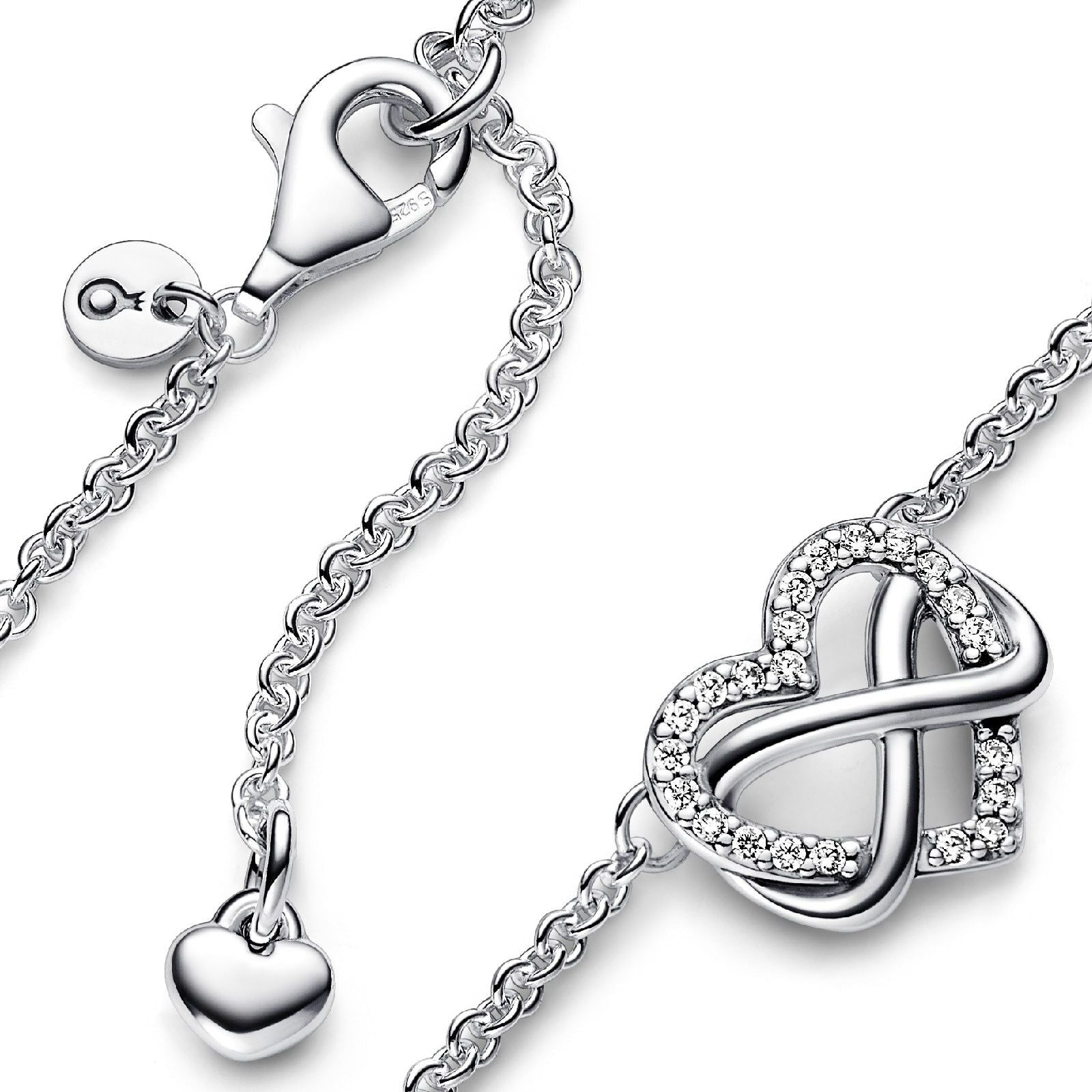 JO WISDOM Collana Infino Amore Cuore Argento 925 Donna con Zirconia JO WISDOM Collana Infino Amore Cuore Argento 925 Donna con Zirconia