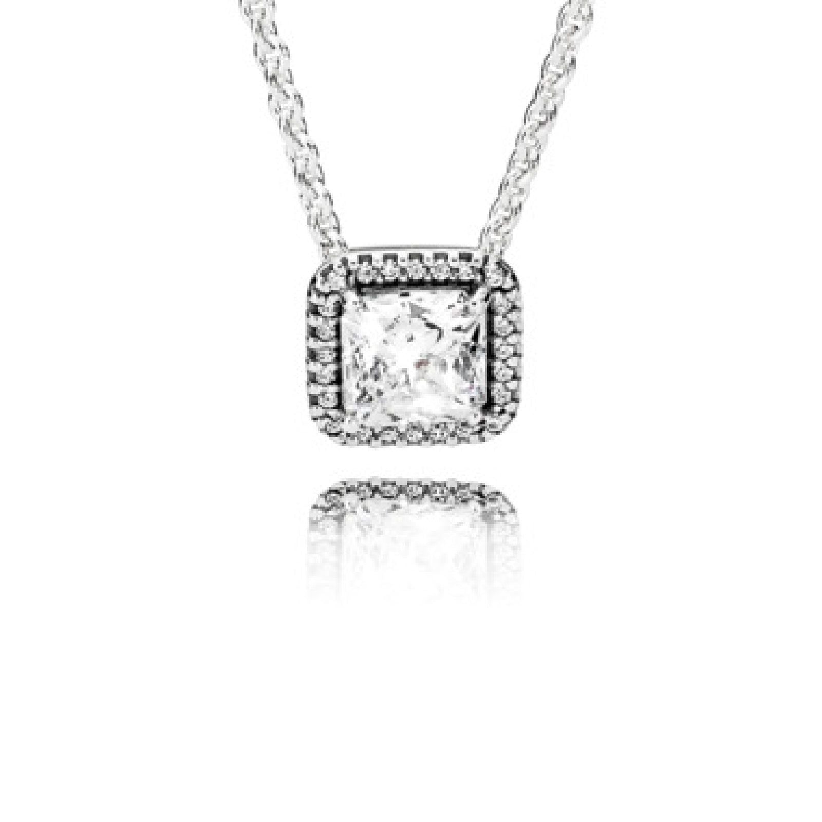 Collana con Punto Luce quadrato scintillante 396241CZ-45-1