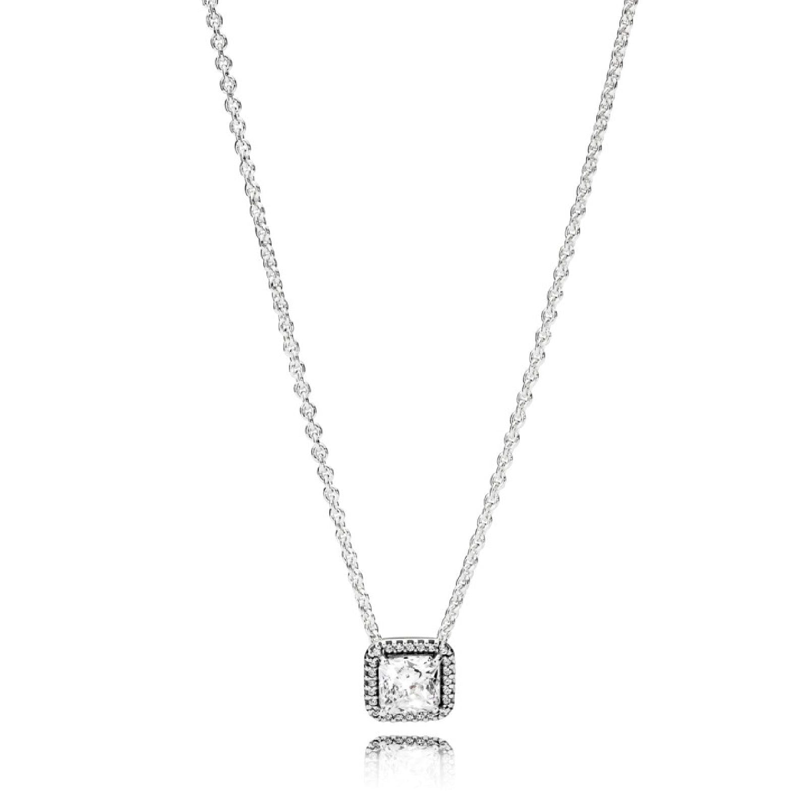 Collana con Punto Luce quadrato scintillante 396241CZ-45-2