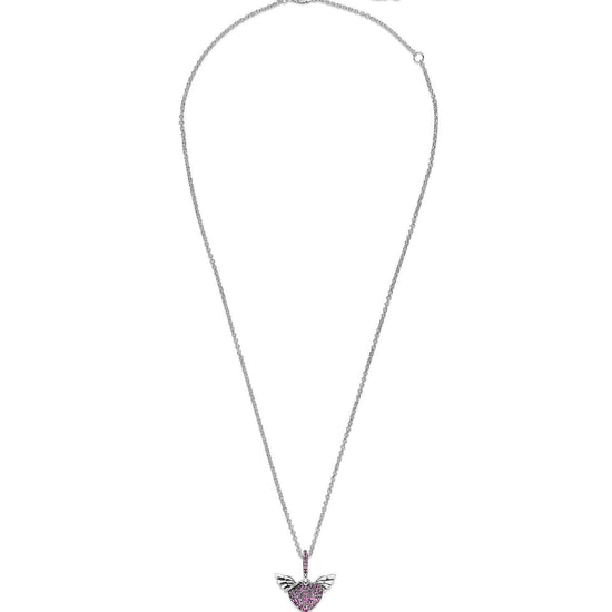 Collana Cuori Rosa con Ali 398505C02-45-3