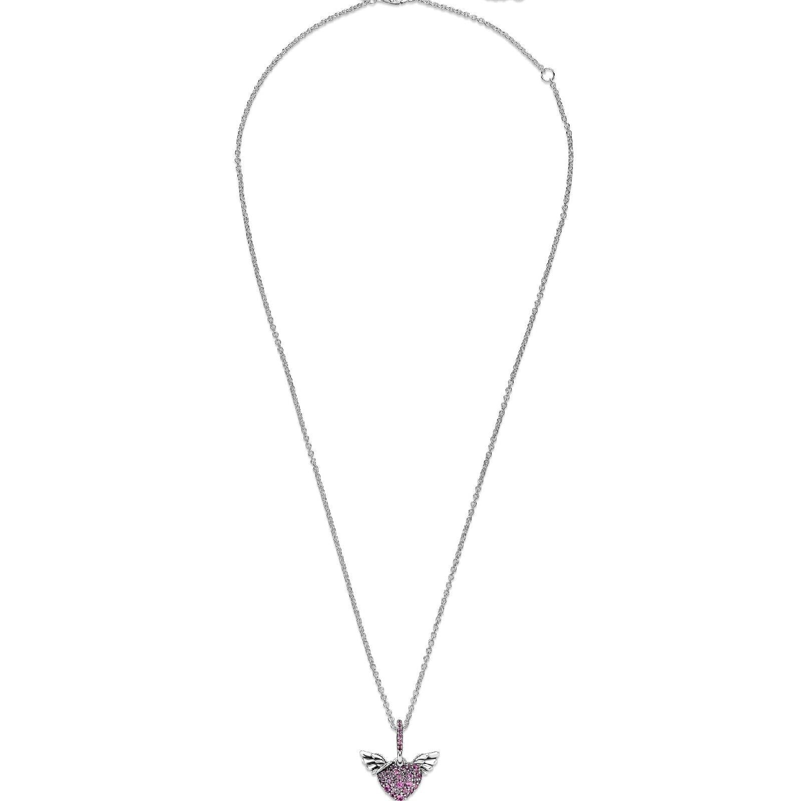 Collana Cuori Rosa con Ali 398505C02-45-3