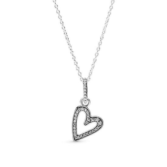 Collana con pendente cuore scintillante 398688C01-50-2