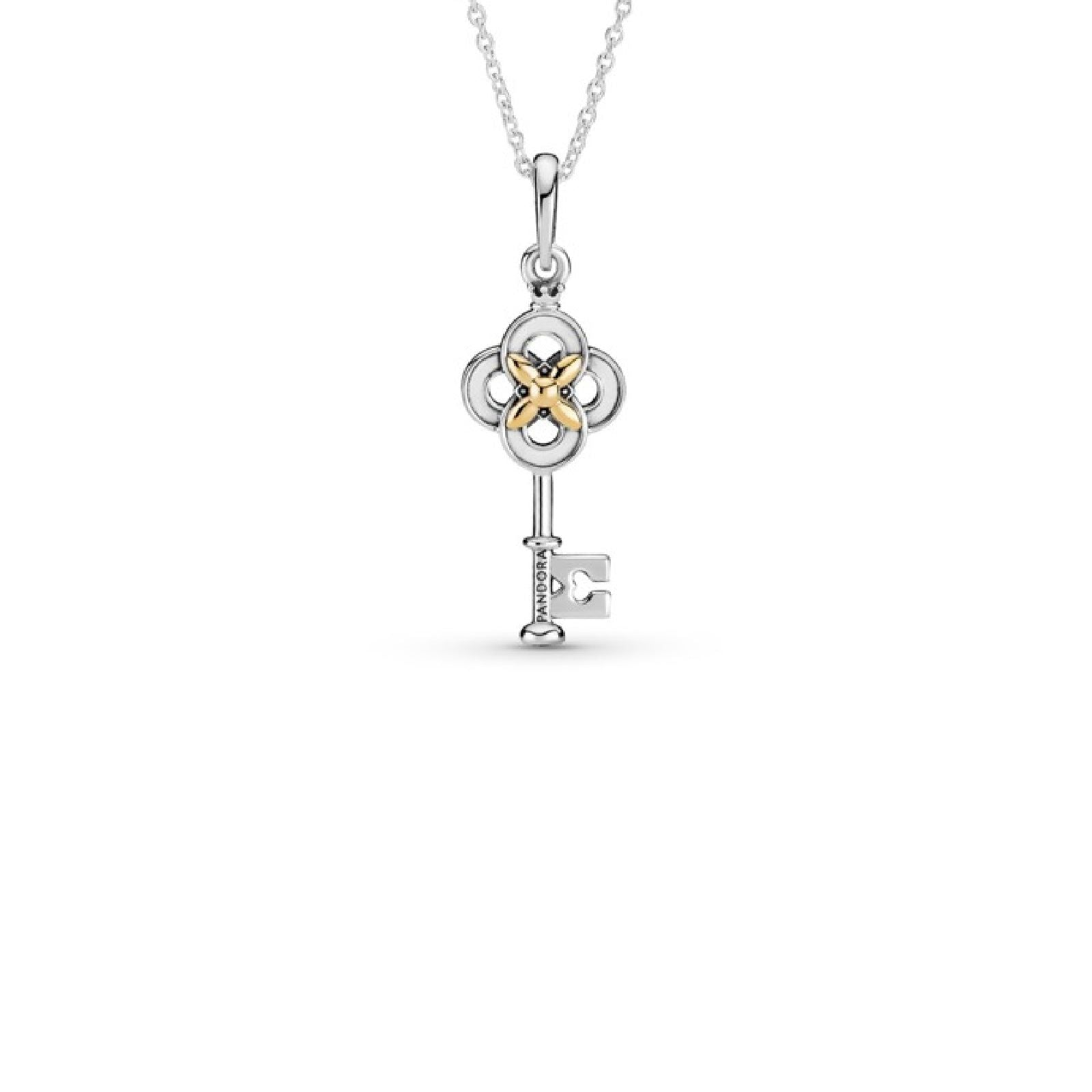 Collana bicolore Chiave e fiore 399339C01-70-1
