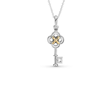 Collana bicolore Chiave e fiore 399339C01-70-1