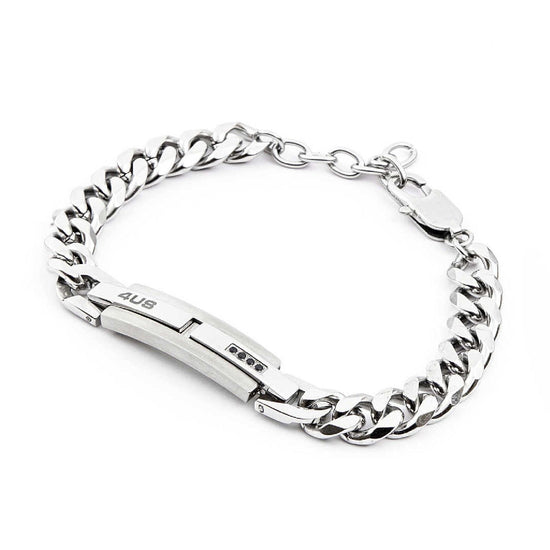 Bracciale 4US Cesare Paciotti Groumette Con Targa da uomo 4UBR4098-1
