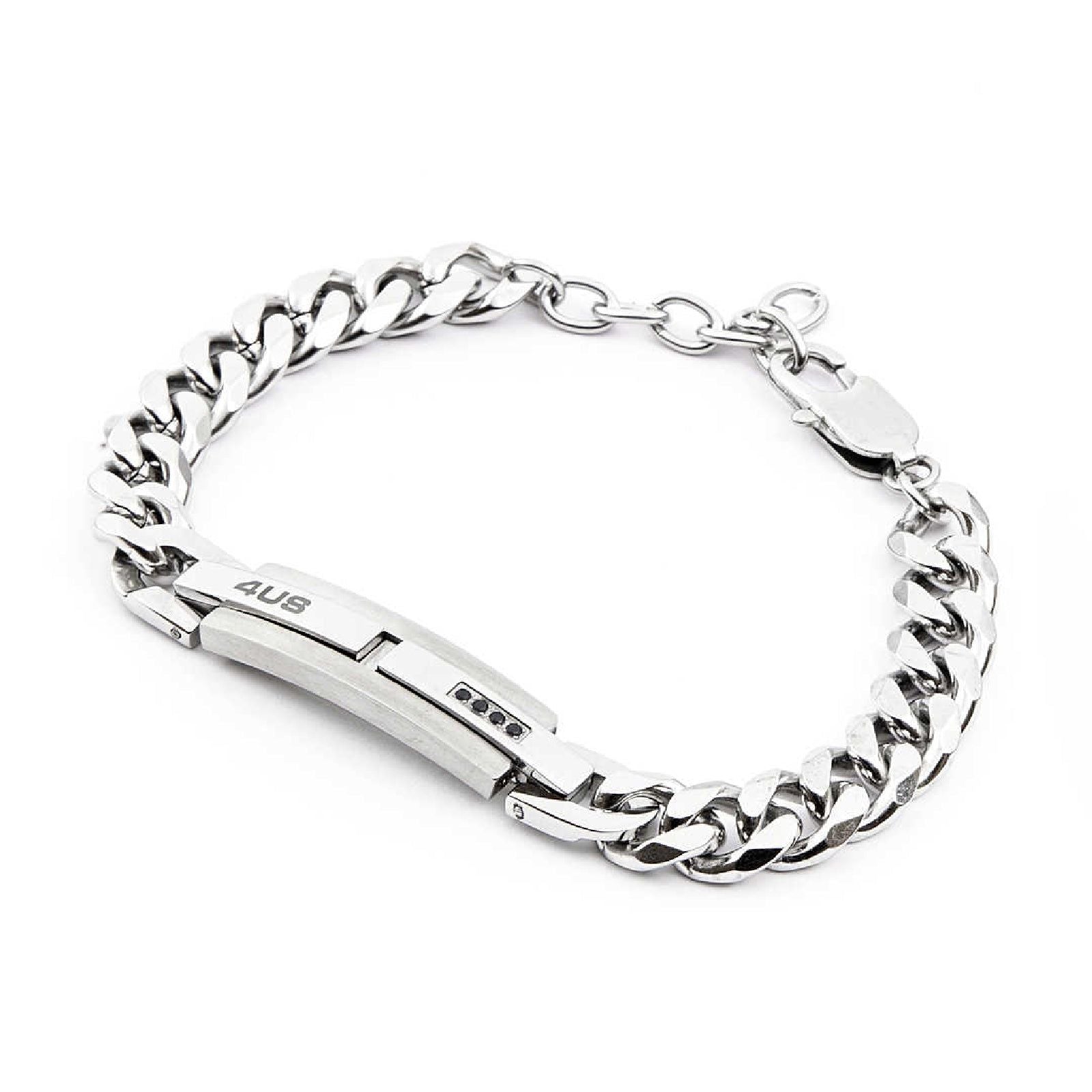 Bracciale 4US Cesare Paciotti Groumette Con Targa da uomo 4UBR4098-1
