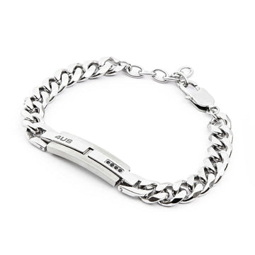 Bracciale 4US Cesare Paciotti Groumette Con Targa da uomo 4UBR4098-1