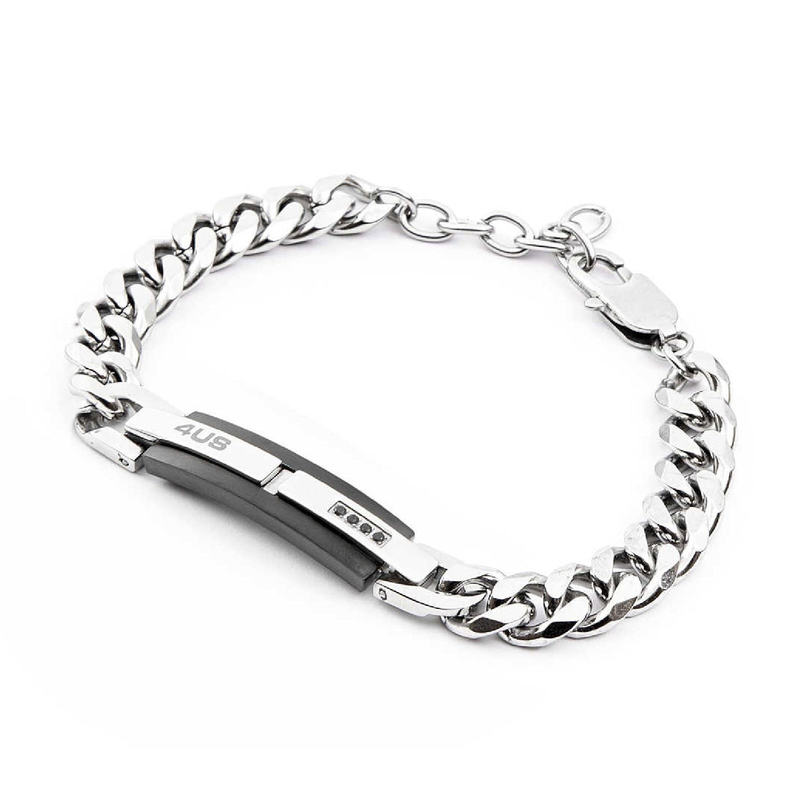 Bracciale 4US Cesare Paciotti Groumette Con Targa da uomo 4UBR4099-1
