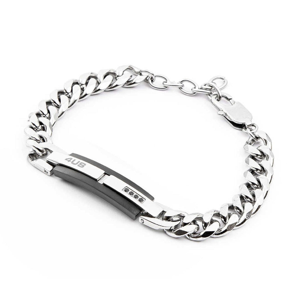 Bracciale 4US Cesare Paciotti Groumette Con Targa da uomo