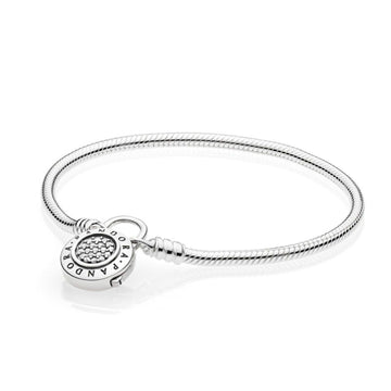Bracciale Pandora Moments con maglia snake e chiusura a lucchetto con pavé 597092CZ-1