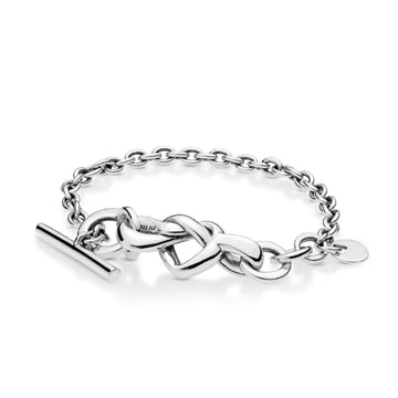 Bracciale con barretta a T Cuore intrecciato 598100-1