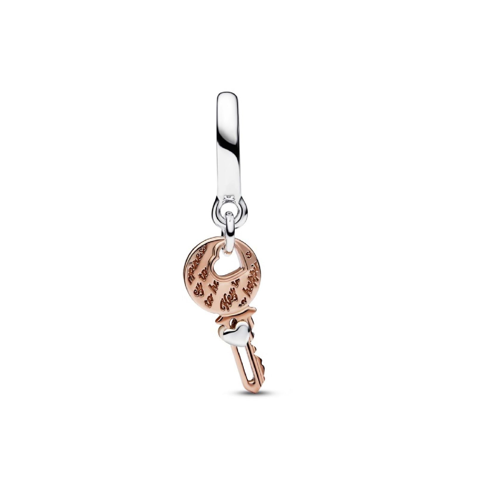 Charm Pendente Chiave della Felicità con Cuore scorrevole 782510C00-1