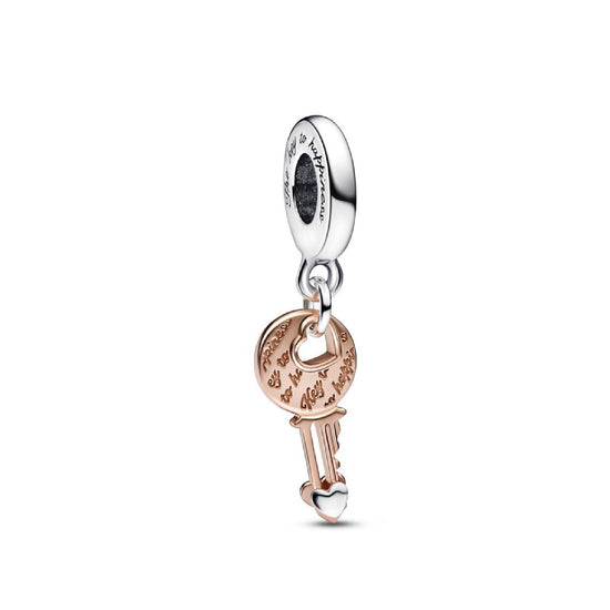Charm Pendente Chiave della Felicità con Cuore scorrevole 782510C00-2