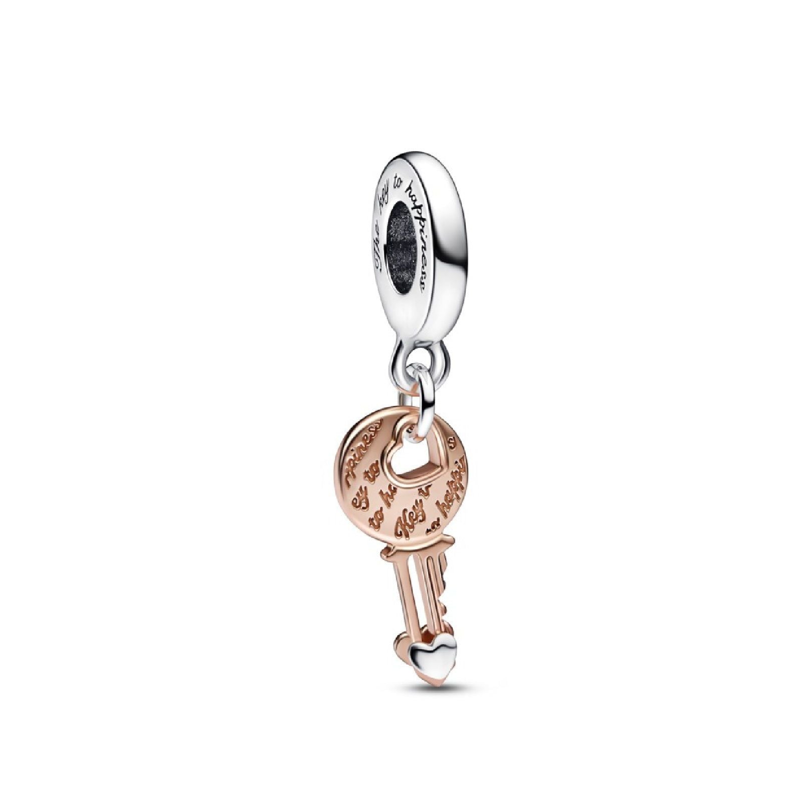 Charm Pendente Chiave della Felicità con Cuore scorrevole 782510C00-2