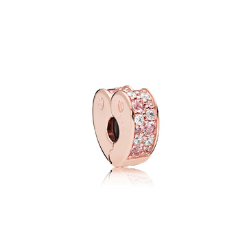 Clip a cuore con pavé rosa 787020NPM-1