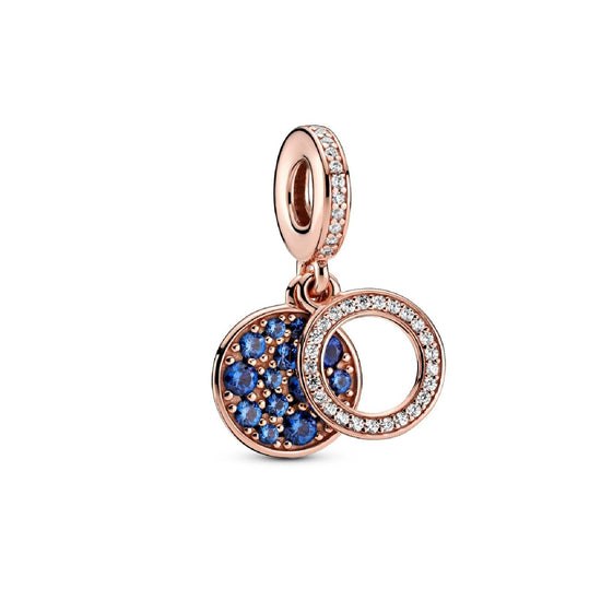 Charm pendente doppio con disco blu scintillante 789186C01-1