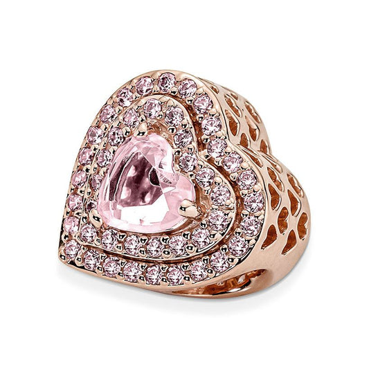 Charm Cuore Pietre Rosa 789218C01-2