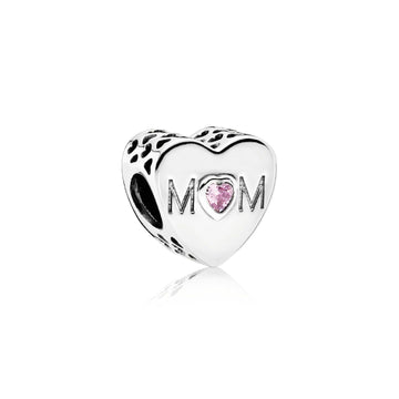 Charm a cuore rosa Mamma 791881PCZ-1