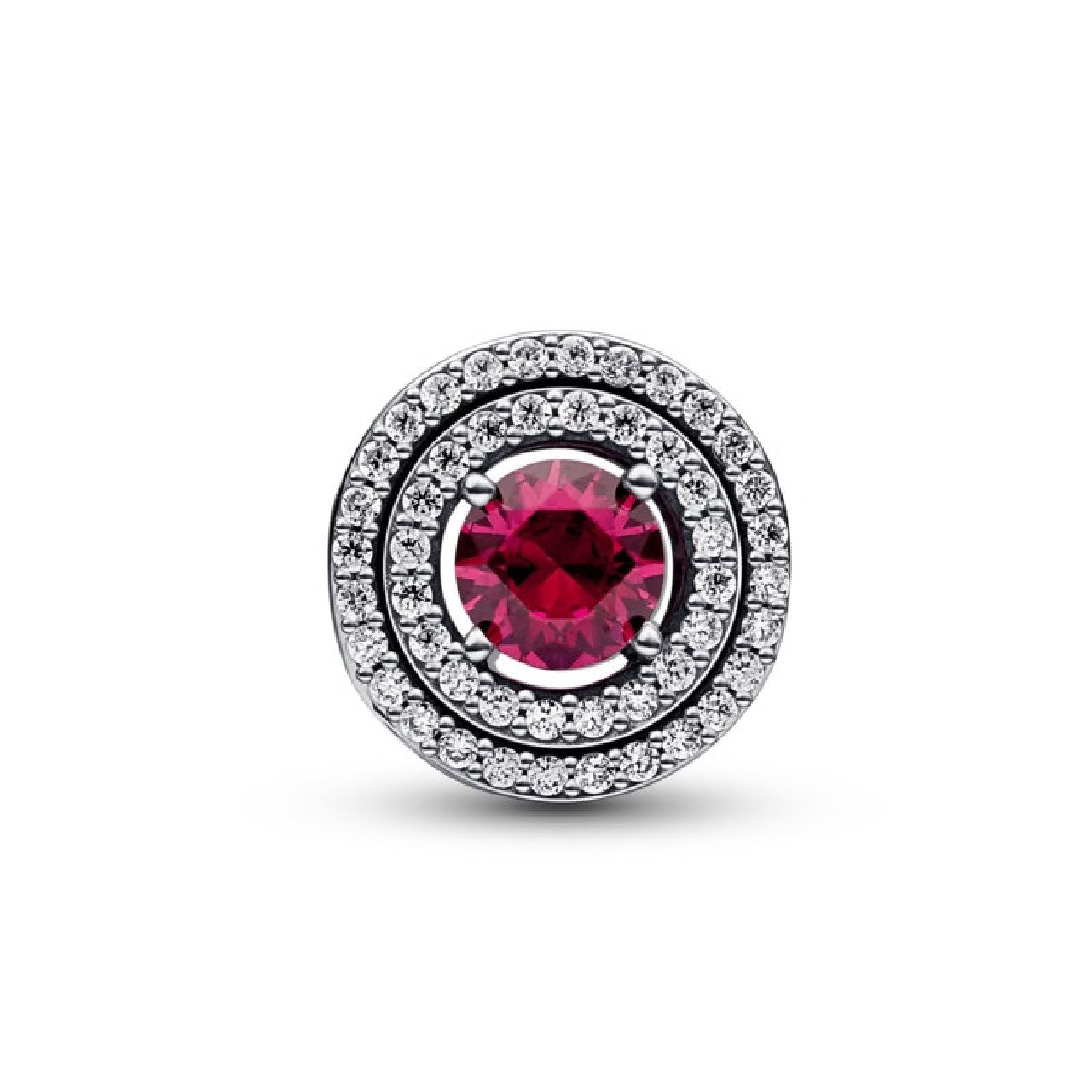 Charm Pavè e Pietra Rossa 792418C01-1