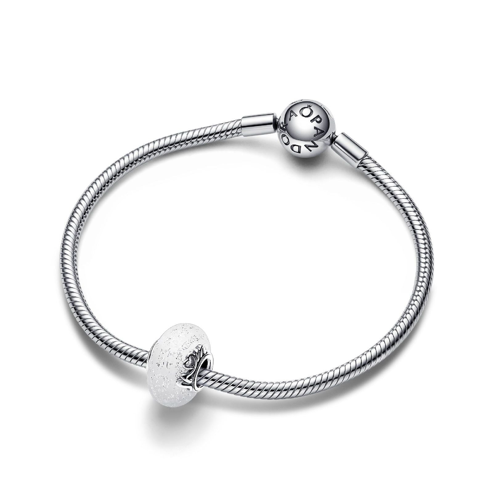 Charm Vetro di Murano Bianco Mom e Love 792655C00-4