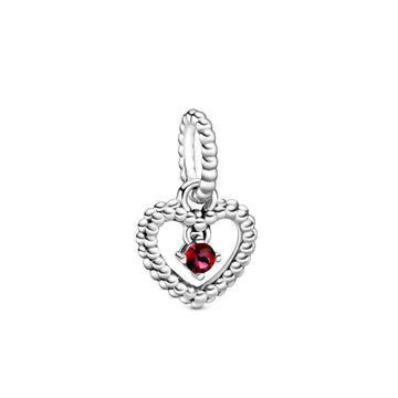 Charm pendente a cuore rosso fuoco decorato con sfere Purely Pandora 798854C02-1