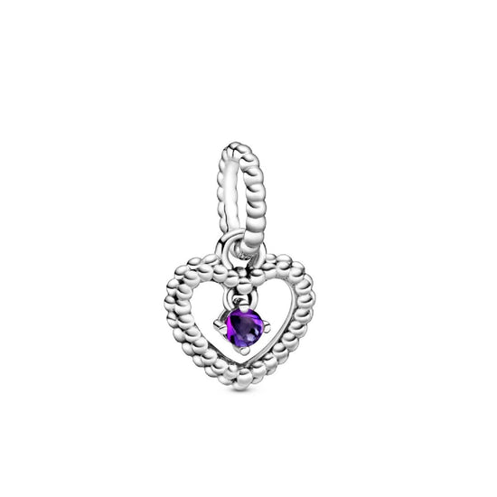 Charm pendente a cuore viola decorato con sfere Purely Pandora 798854C03-1
