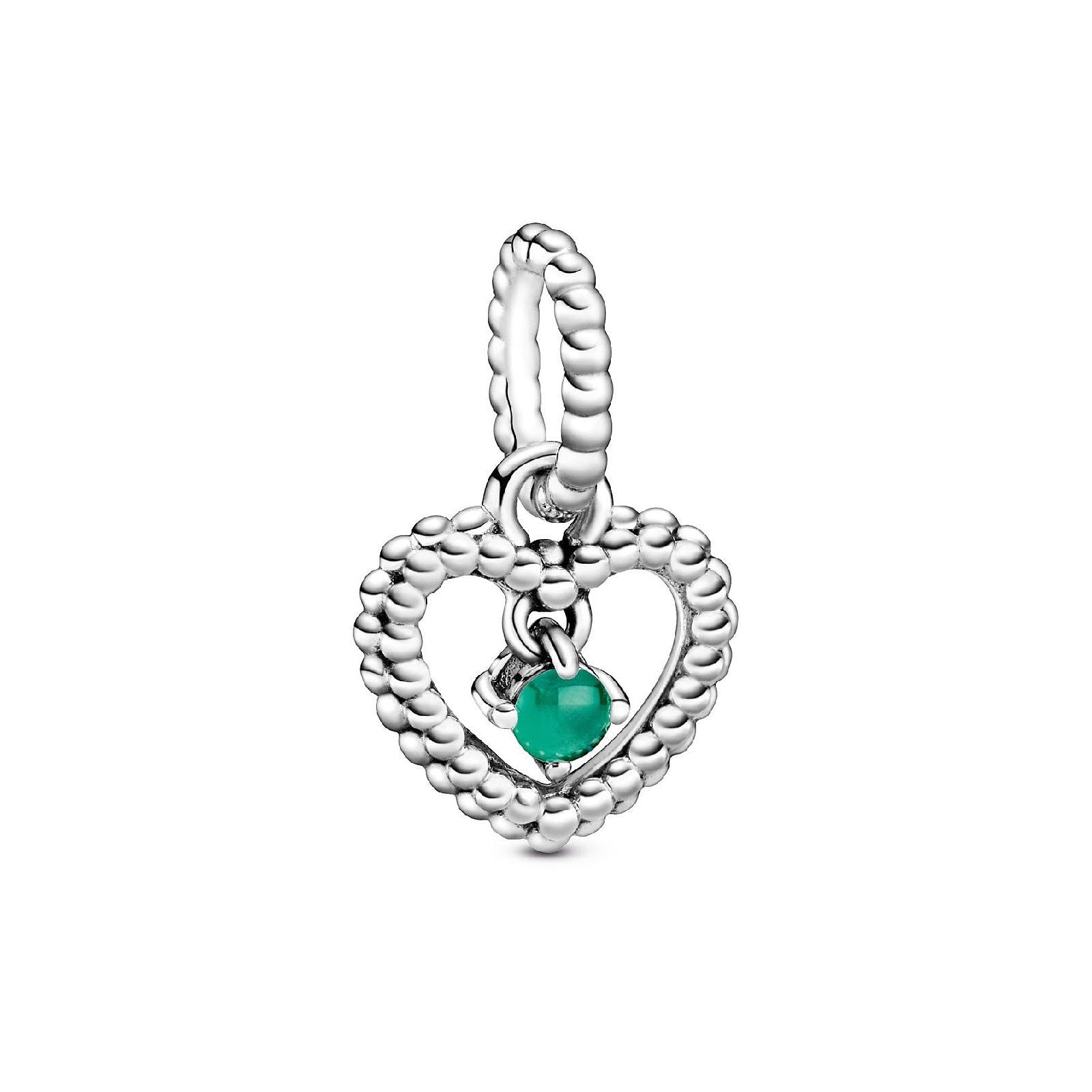 Charm pendente a cuore verde bosco decorato con sfere Purely Pandora 798854C05-1