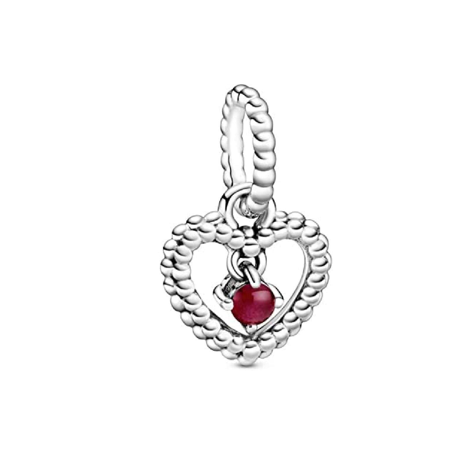 Charm pendente a cuore rosso scuro decorato con sfere Purely Pandora 798854C08-1