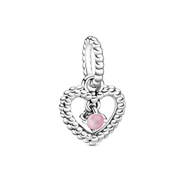 Charm pendente a cuore petalo rosa decorato con sfere Purely Pandora 798854C09-1