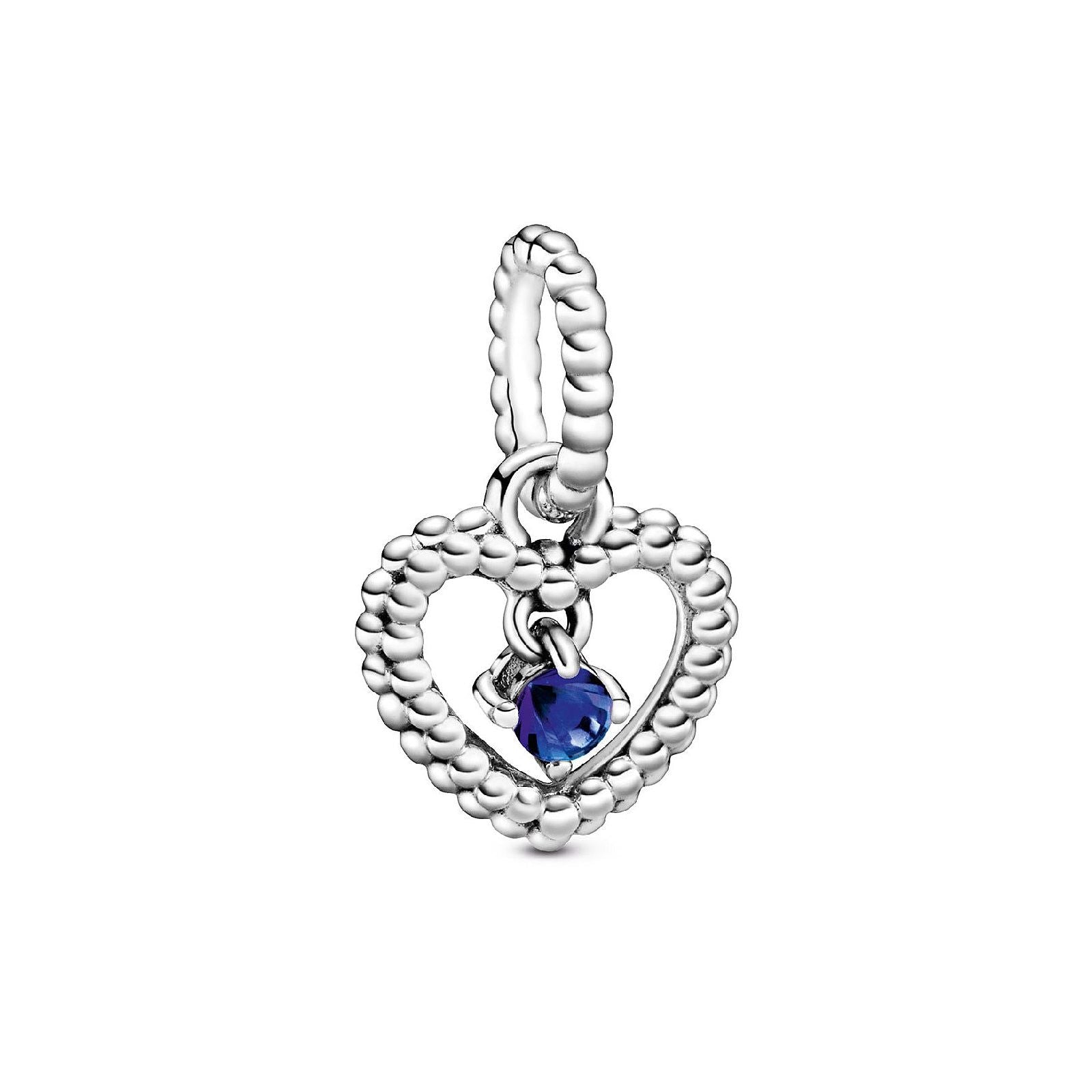 Charm pendente a cuore blu mare decorato con sfere Purely Pandora 798854C12-1
