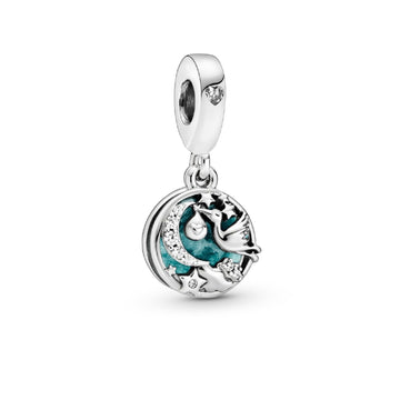 Charm pendente Cicogna e stelle scintillanti 798895C01-1