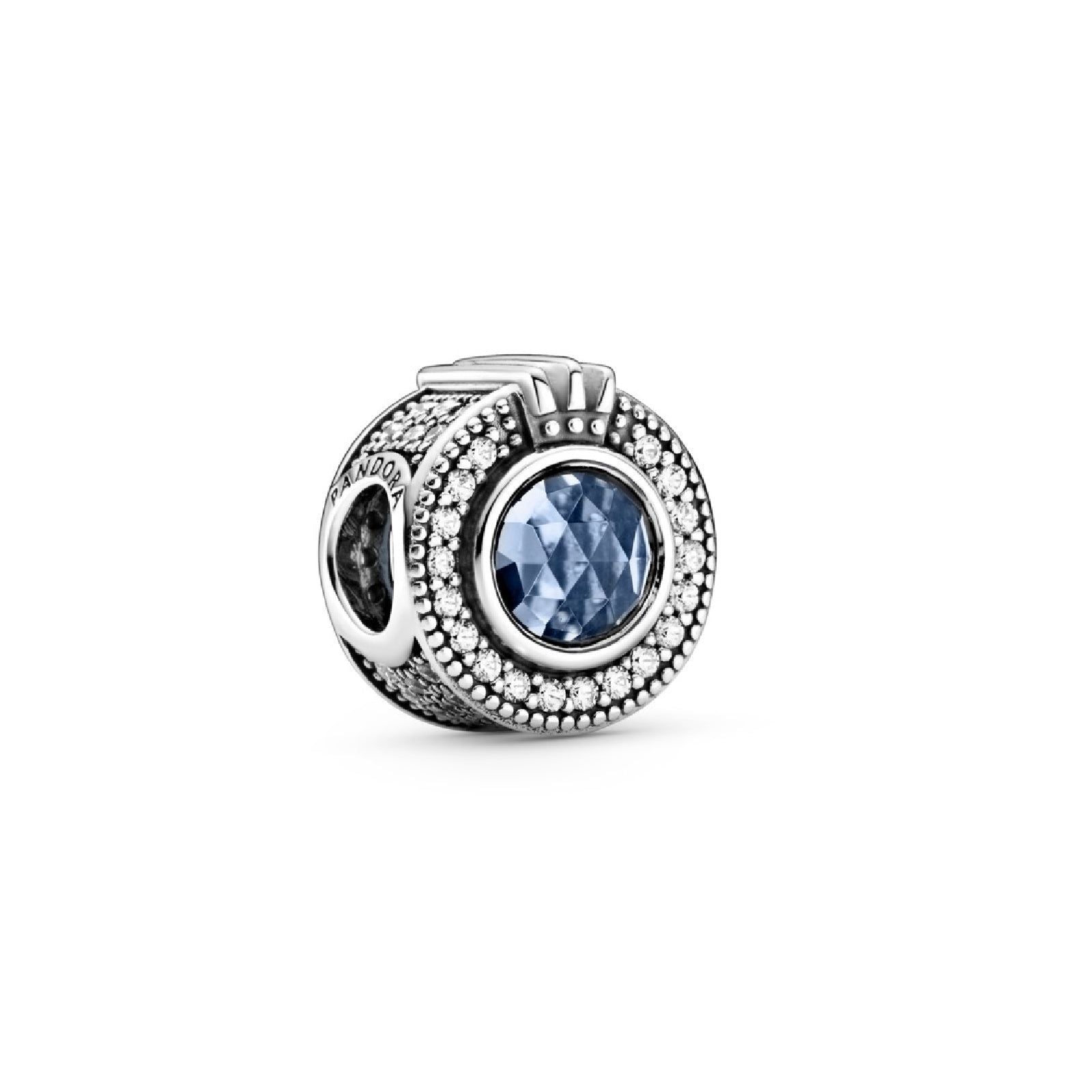 Charm blu con O coronata scintillante 799058C01-1
