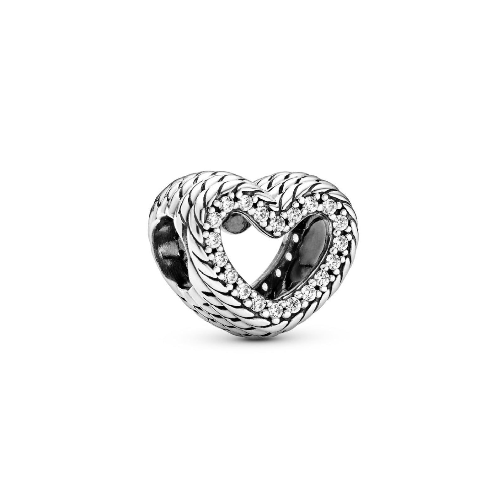 Charm a cuore aperto con maglia snake 799100C01-1
