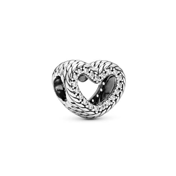 Charm a cuore aperto con maglia snake 799100C01-1