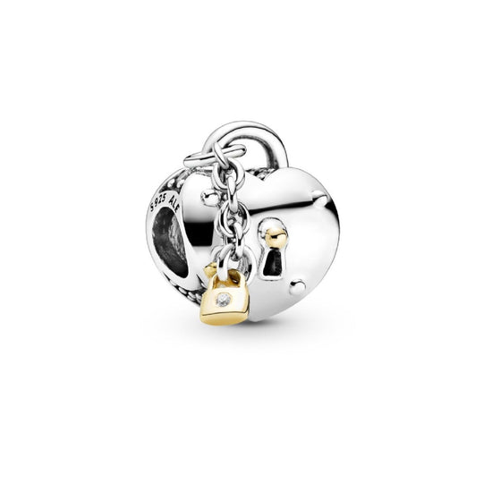 Charm Cuore e lucchetto bicolore 799160C01-1