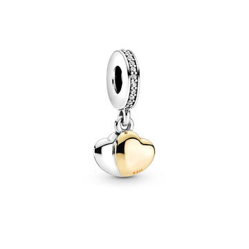 Charm pendente Doppio cuore bicolore 799162C01-1
