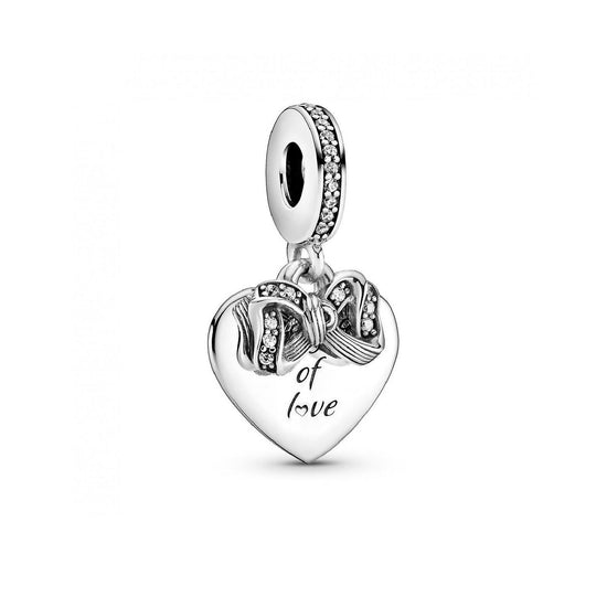 Charm pendente a cuore Fiocco e amore 799221C01-1