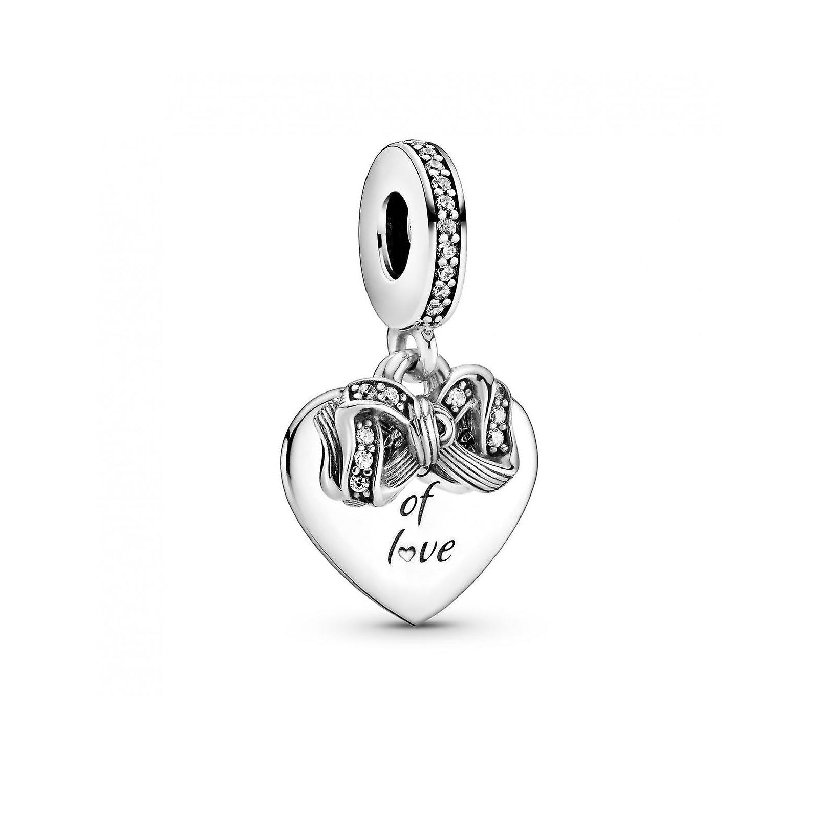 Charm pendente a cuore Fiocco e amore 799221C01-1