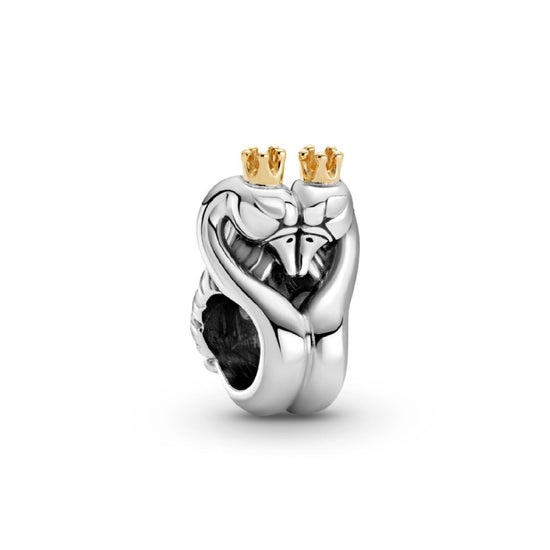 Charm Cigni e cuore bicolore 799315C00-1