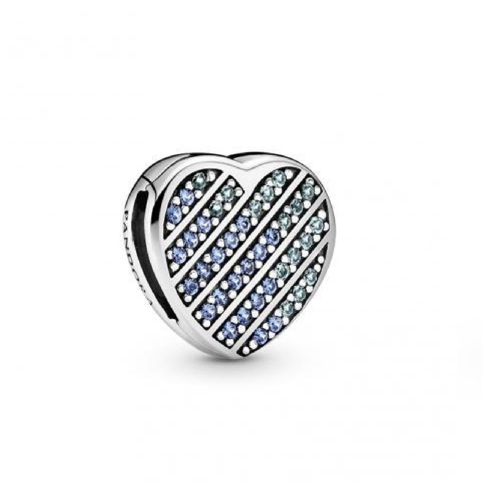 Clip a cuore con pavé blu 799346C01-1