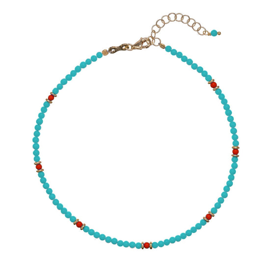 Cavigliera Alisia da donna AL3825-ORO-TURCHESECORALLO-1